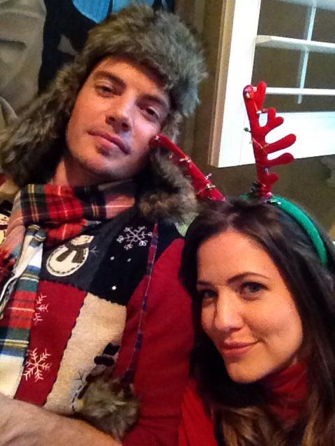 Julie Gonzalo Rebecca Sutter and Josh Henderon John Ross Ewing Dallas TNT Christmas photo